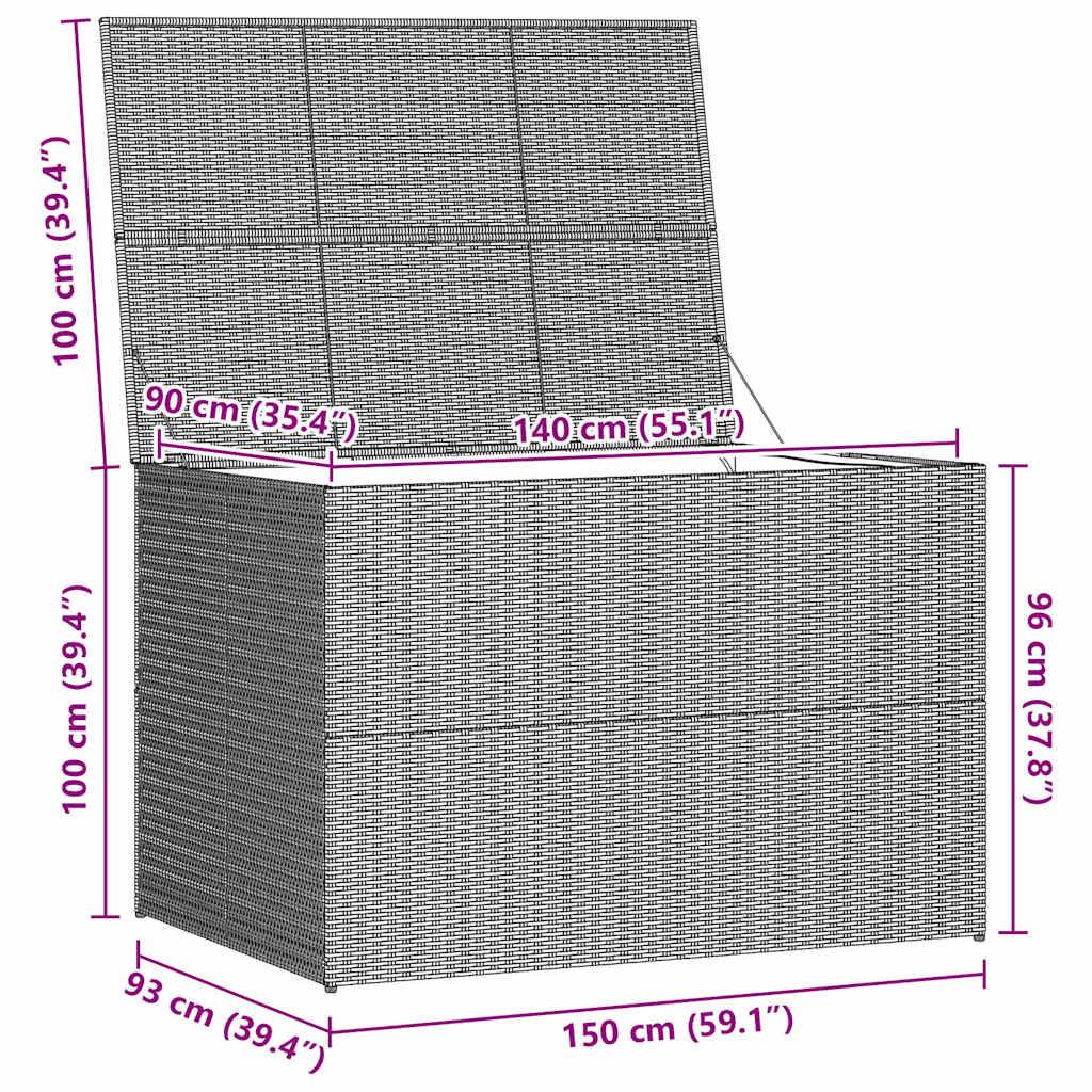Coffre de Jardin XXL en Résine Tressée Étanche Grande Capacité pour Terrasse Marron 150x100x100 cm – ComfortXL Outdoor Living - Image 5