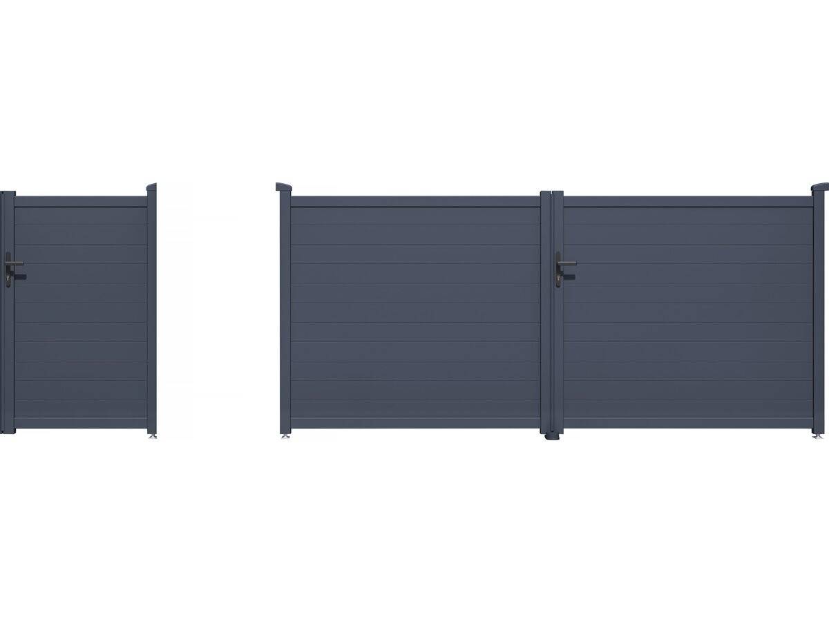 Pack Portail + Portillon "marc" - Gris -habitat Et Jardin - Imagen 1