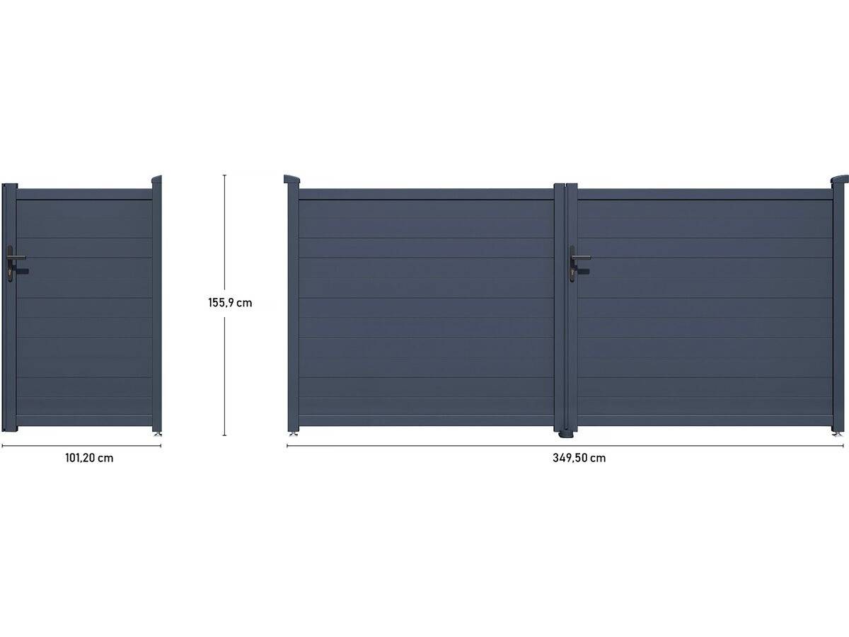 Pack Portail + Portillon "marc" - Gris -habitat Et Jardin - Imagen 3