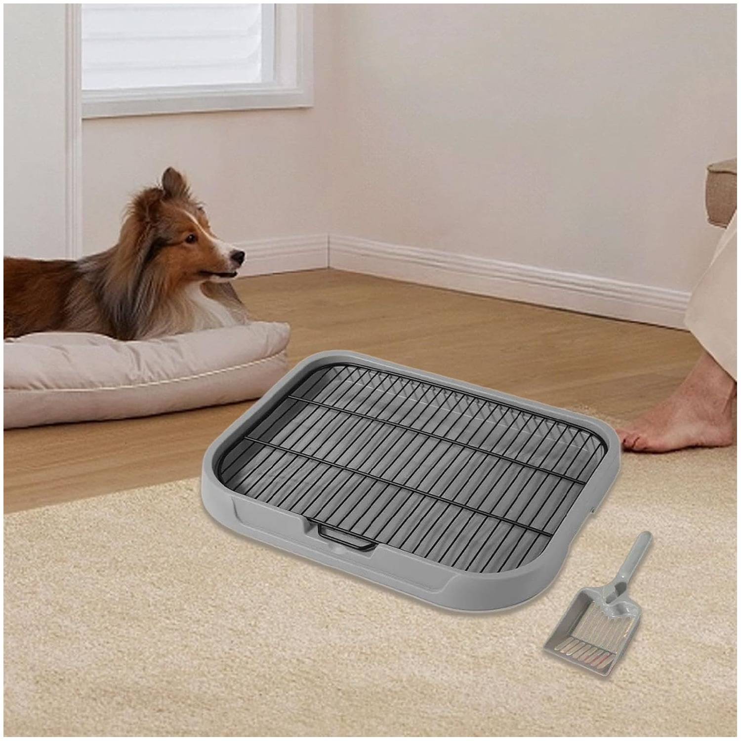 Toilettes fonctionnelles pour chiens gris 49x39x10cm pratique - Lytech - Imagen 4