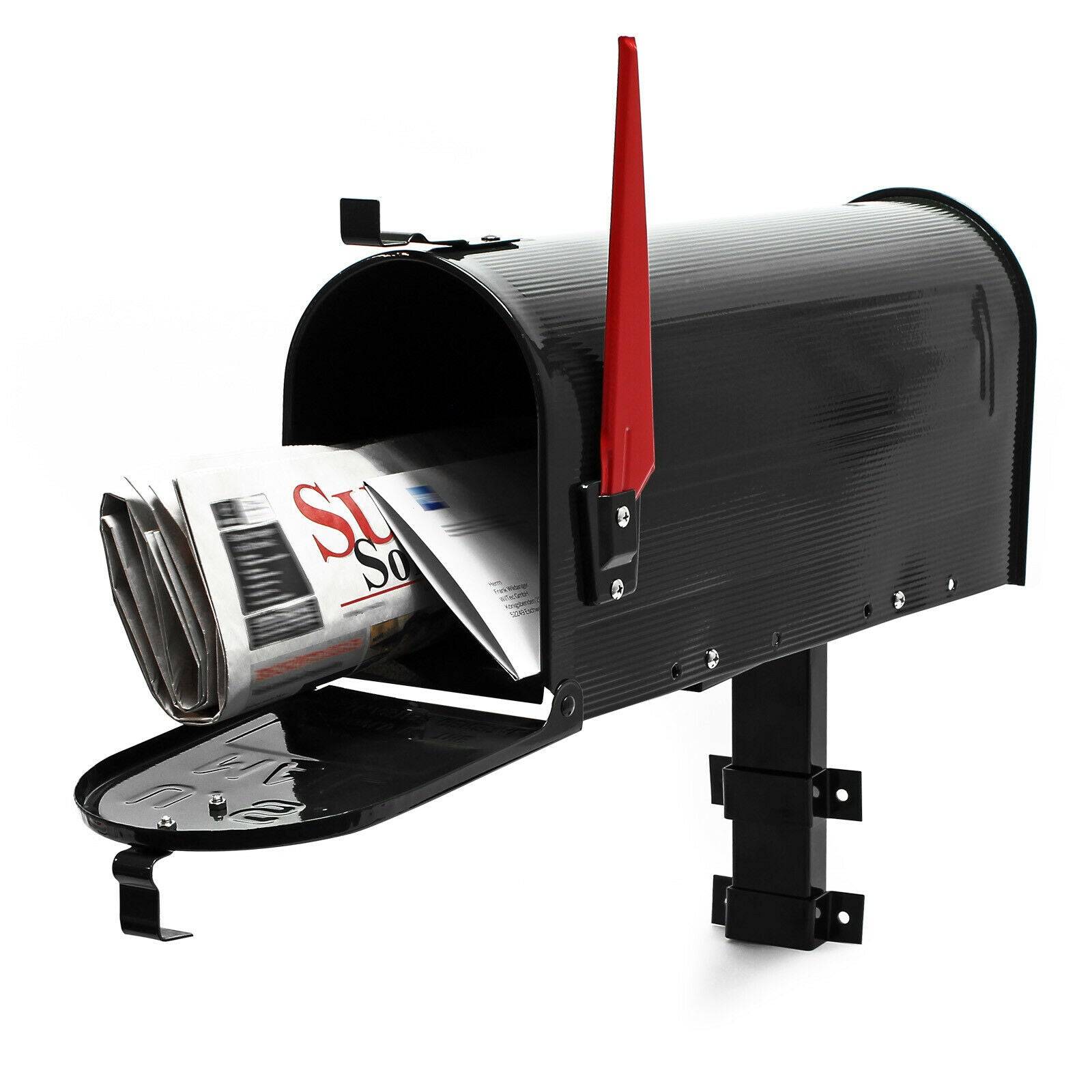Helloshop26 - Us mailbox boite aux lettres design américain noir montage au mur poste - Imagen 1