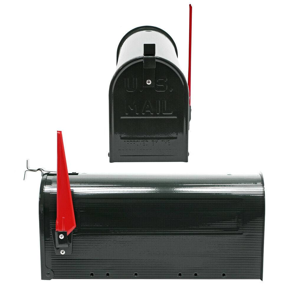 Helloshop26 - Us mailbox boite aux lettres design américain noir montage au mur poste - Imagen 4