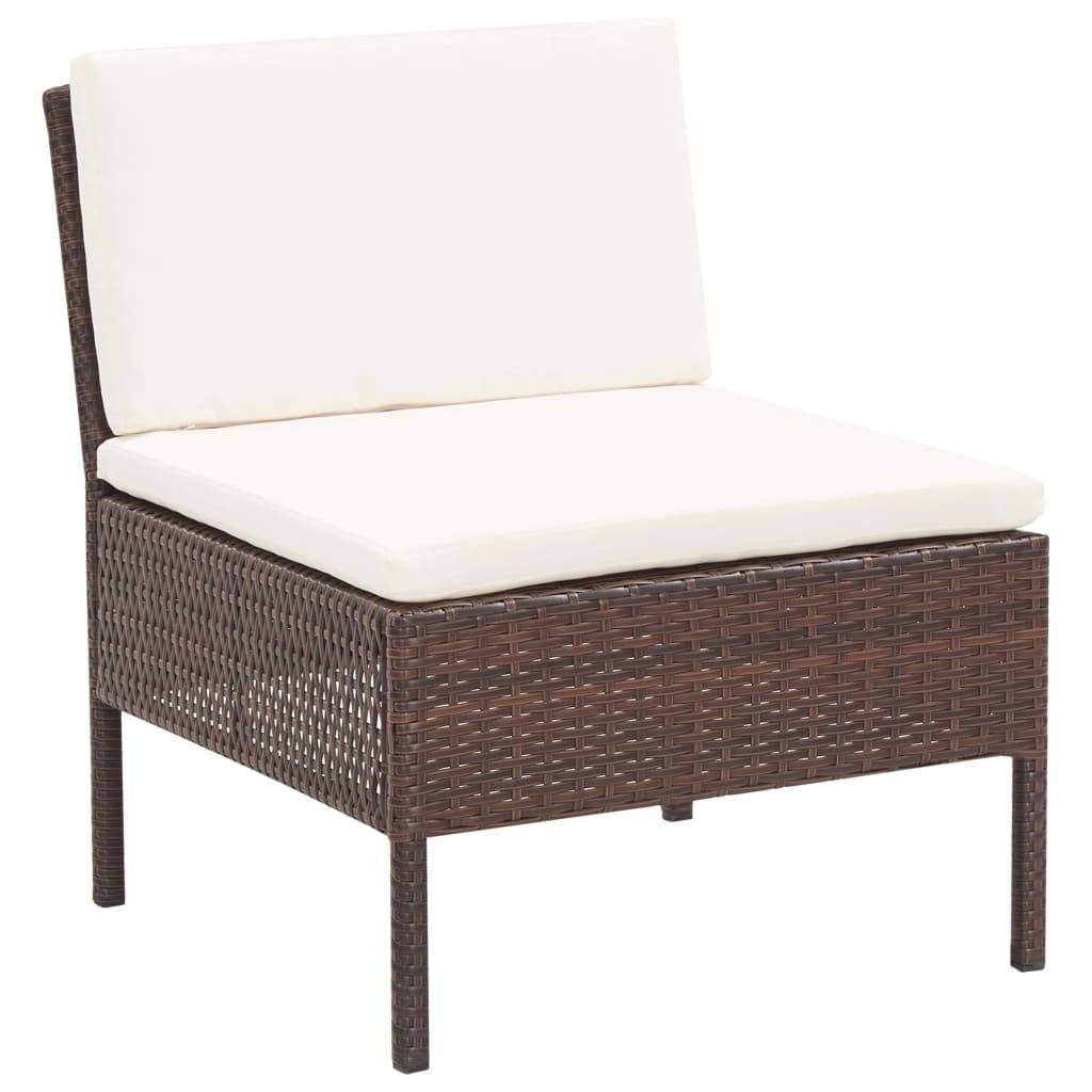 Vidaxl - Salon de jardin 6 pcs avec coussins Résine tressée Marron vidaXL 48935 - Imagen 7