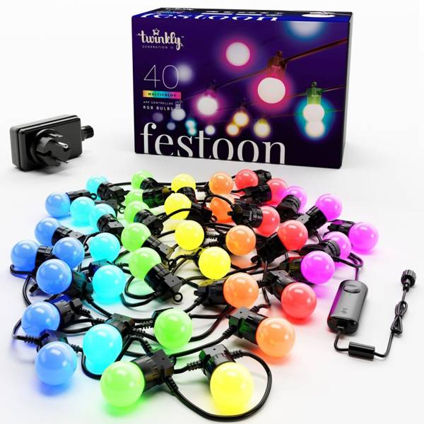 Guirlande guinguette connectéee IP44 20m 40 LEDS RGB TWINKLY FESTOON - Imagen 2