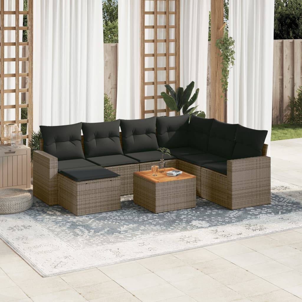 ComfortXL - Salon de Jardin Gris 7 Places en Résine Tressée Modulable pour Extérieur Coussins Gris Foncé – ComfortXL Outdoor Living