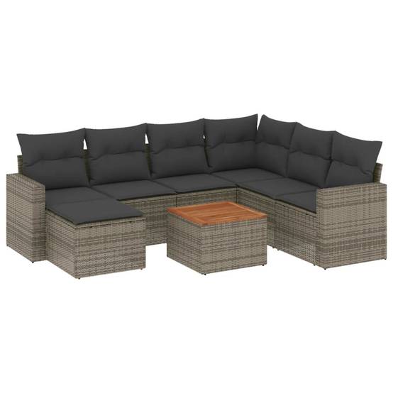 ComfortXL - Salon de Jardin Gris 7 Places en Résine Tressée Modulable pour Extérieur Coussins Gris Foncé – ComfortXL Outdoor Living - Image 2