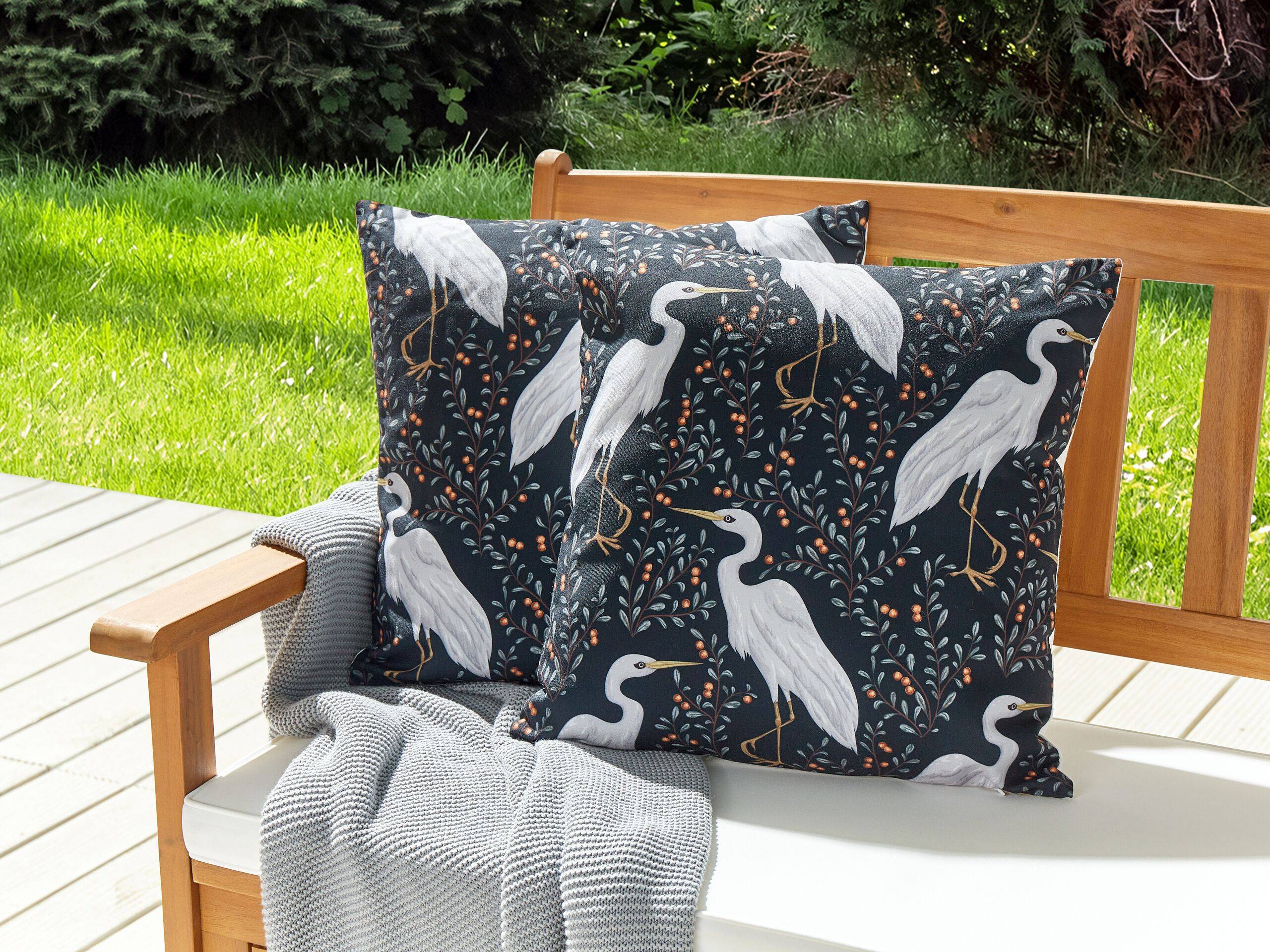 Beliani - Coussin d'extérieur Polyester Noir PIANAZZO - Beliani - Imagen 1