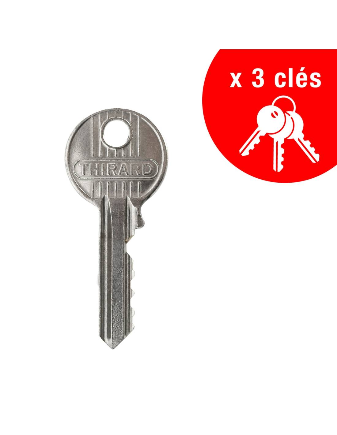 Serrure encastrable pour porte d'entrée avec cylindre en 30x30mm, axe 14mm, 3 clés  - THIRARD - Image 8