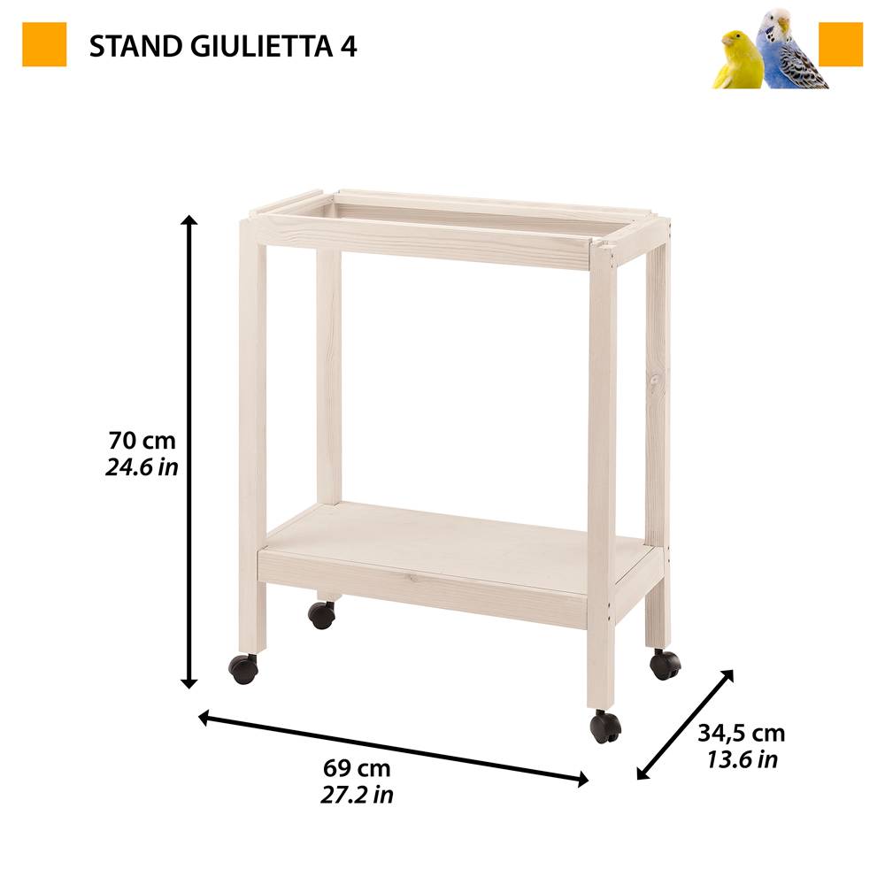 Ferplast - Supports pour cages pour oiseaux Ferplast STAND GIULIETTA 4 soutien bois roues - Image 2