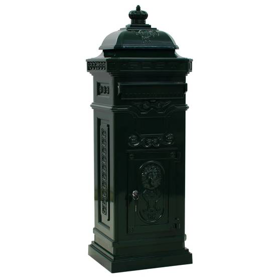 Boîte aux lettres à pilier aluminium vintage antirouille vert - Image 1