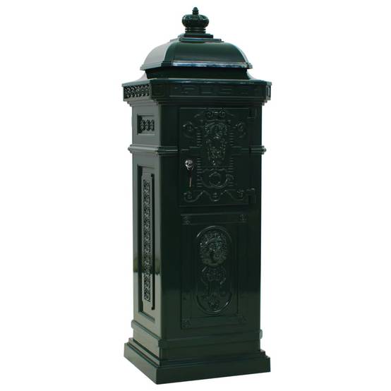 Boîte aux lettres à pilier aluminium vintage antirouille vert - Image 6