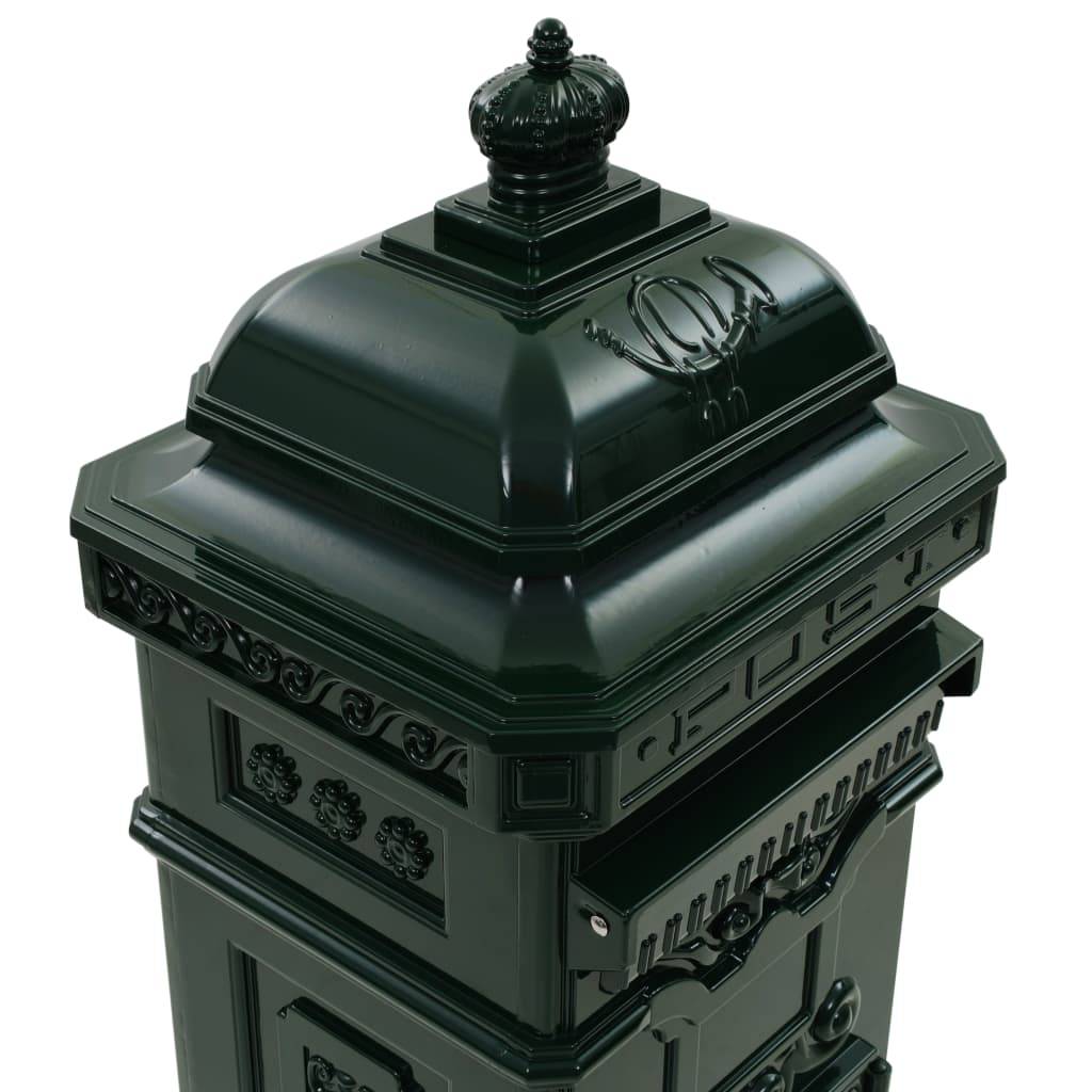 Boîte aux lettres à pilier aluminium vintage antirouille vert - Image 9