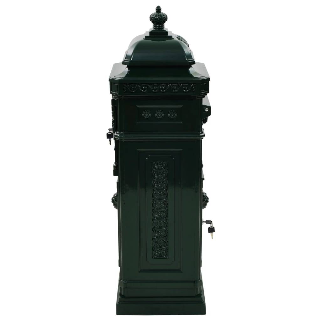 Boîte aux lettres à pilier aluminium vintage antirouille vert - Image 5