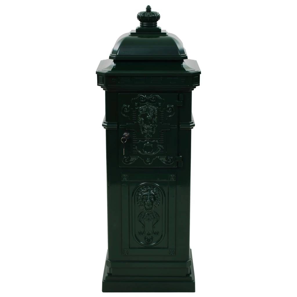 Boîte aux lettres à pilier aluminium vintage antirouille vert - Image 7
