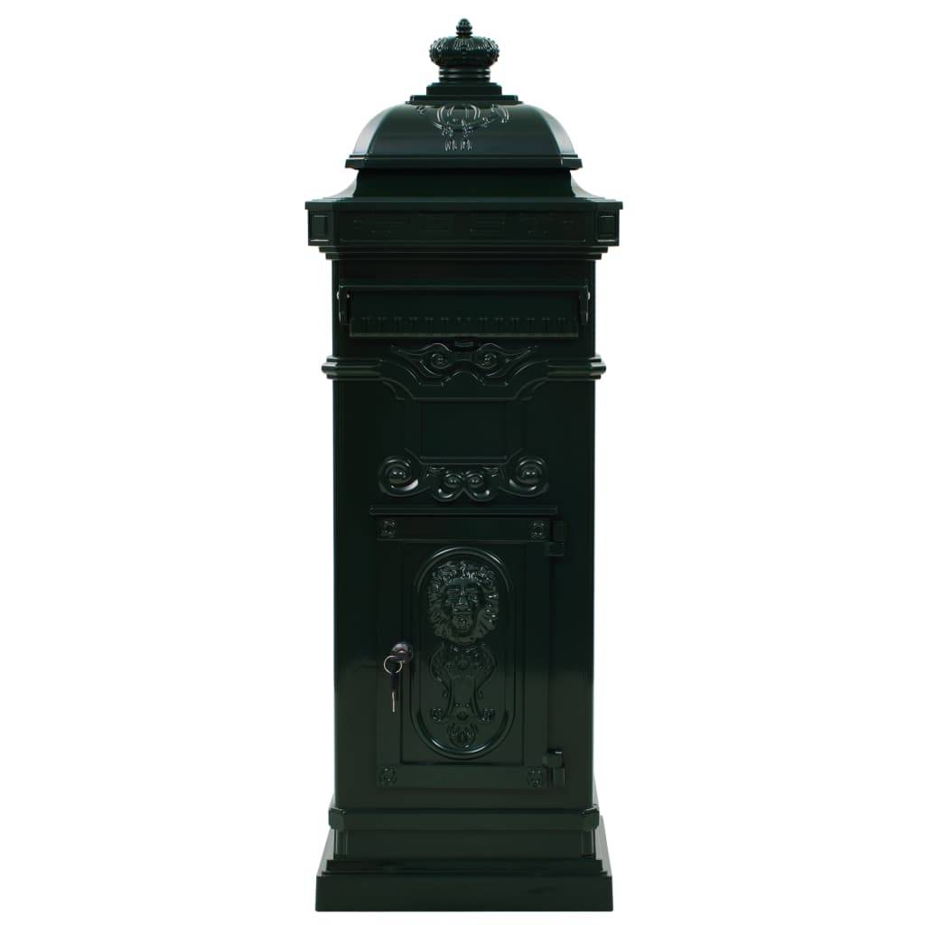 Boîte aux lettres à pilier aluminium vintage antirouille vert - Image 2