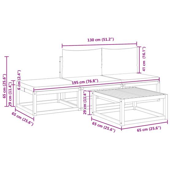 Ensemble de Jardin Compact 4 Pièces en Bois d'Acacia et Rotin Tressé avec Pouf pour Terrasse Gris – ComfortXL Outdoor Living - Image 5