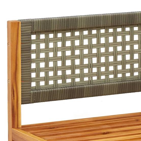 Ensemble de Jardin Compact 4 Pièces en Bois d'Acacia et Rotin Tressé avec Pouf pour Terrasse Gris – ComfortXL Outdoor Living - Image 3