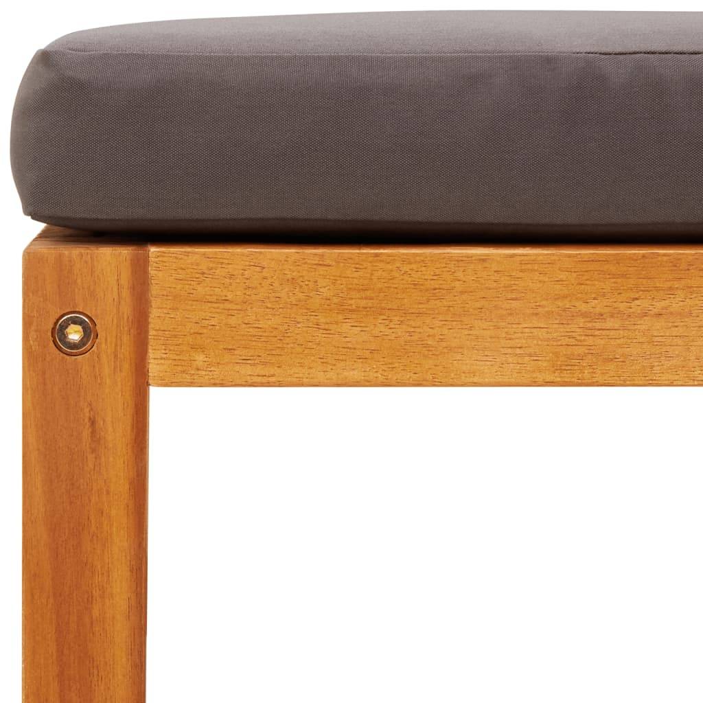 Ensemble de Jardin Compact 4 Pièces en Bois d'Acacia et Rotin Tressé avec Pouf pour Terrasse Gris – ComfortXL Outdoor Living - Image 9