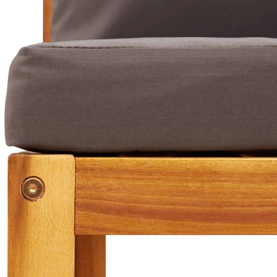 Ensemble de Jardin Compact 4 Pièces en Bois d'Acacia et Rotin Tressé avec Pouf pour Terrasse Gris – ComfortXL Outdoor Living - Image 10