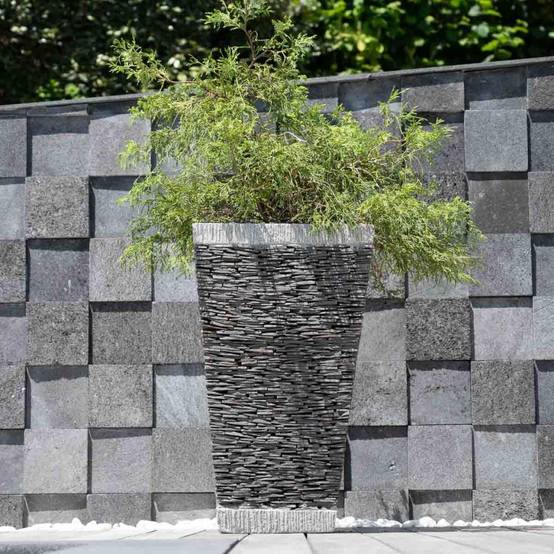 Wanda COLLECTION - Pot bac jardinière carré ardoise 80cm jardin terrasse pierre naturelle - Image 7