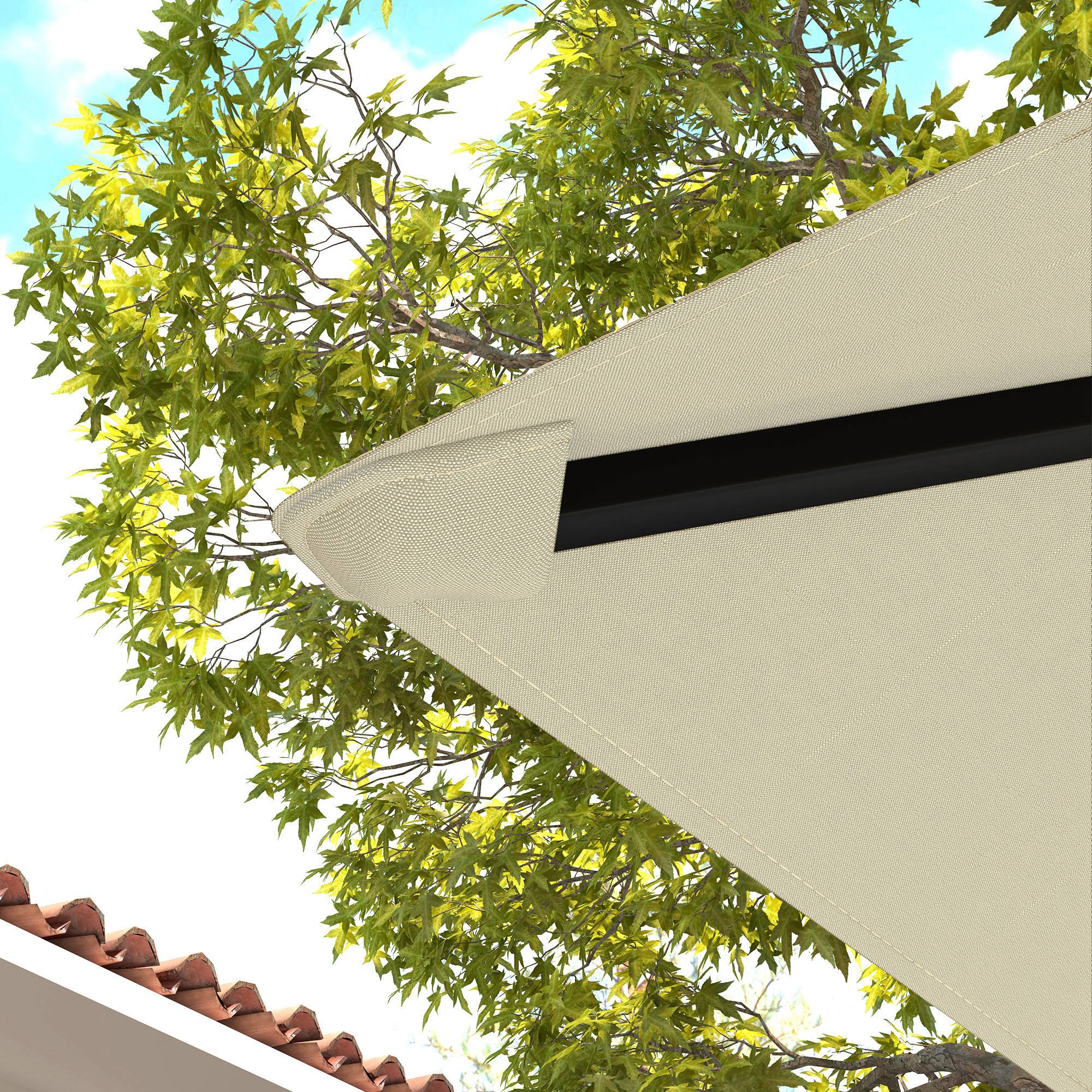 Toit remplacement pavillon 3x3 m déperlant toit UPF30+ housse Oxford 370 g/m² blanc crème - Image 10