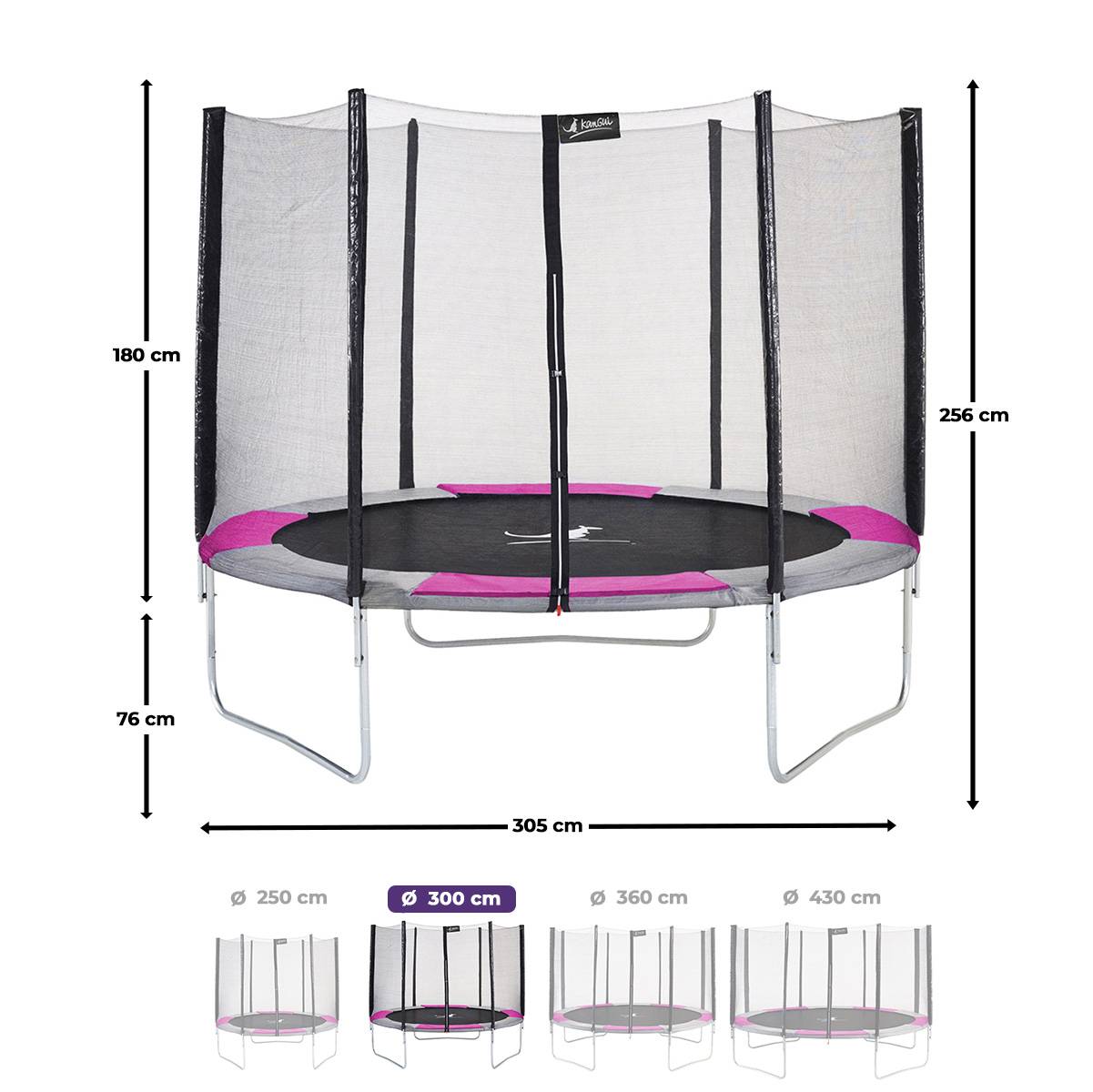 Kangui - Trampoline rond Ø 300cm avec filet de sécurité- RALLI 300 Kangui - Image 3