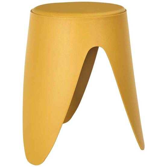 Tabouret Jaune Moutarde Tulipe en Polypropylène Empilable Ø46 cm - QARIS - Image 6