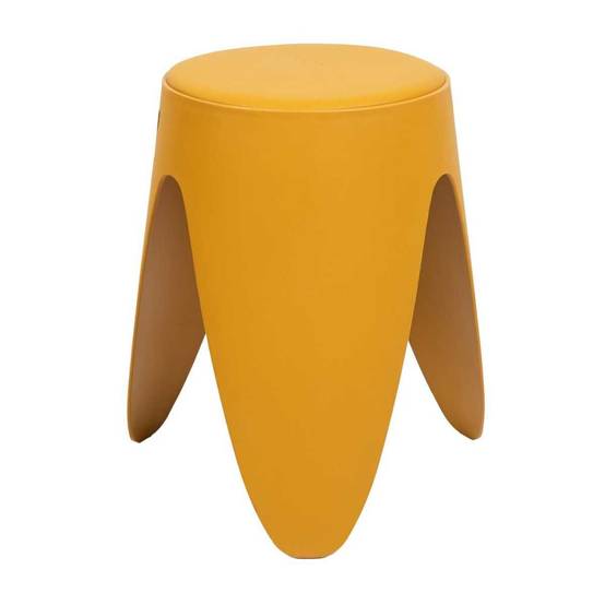 Tabouret Jaune Moutarde Tulipe en Polypropylène Empilable Ø46 cm - QARIS - Image 1