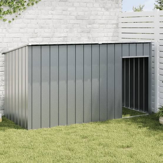 Abri pour chien de jardin en acier galvanisé avec toit Anthracite – ComfortXL Pet Living - Image 1