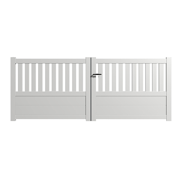 Portail Packit - Portail alu battant semi-ajouré en kit dim. L.3500 (entre piliers) X H.1300 mm  Blanc (RAL 9010) - Imagen 1