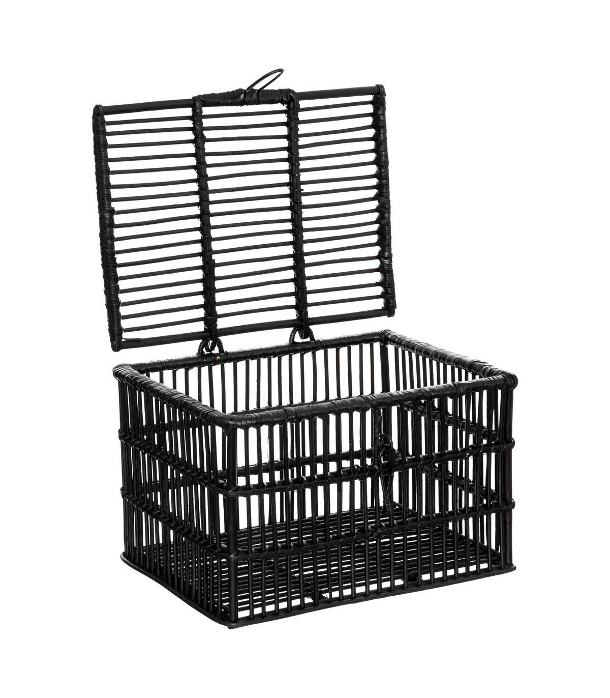 Set de 3 Malles de rangement en Rotin Noir L 45 L 39 et L 33 cm - Imagen 2
