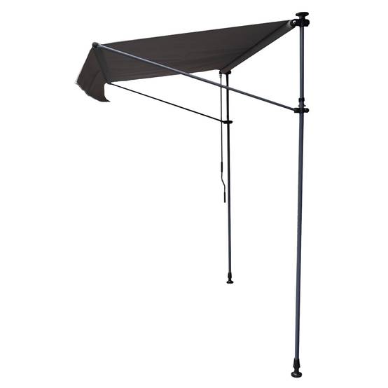 Store banne pour balcon CHENE 3 × 1,2m - Toile anthracite et structure grise - HAPPY GARDEN - Imagen 6