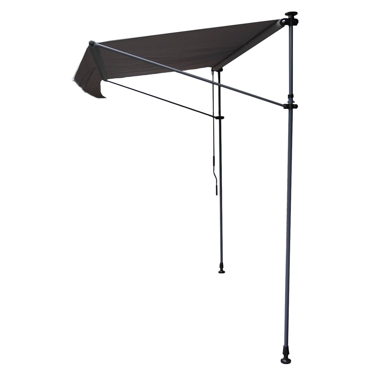 Store banne pour balcon CHENE 3 × 1,2m - Toile anthracite et structure grise - HAPPY GARDEN - Imagen 6