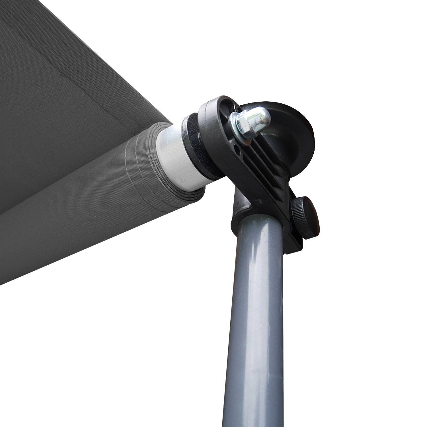 Store banne pour balcon CHENE 3 × 1,2m - Toile anthracite et structure grise - HAPPY GARDEN - Imagen 8