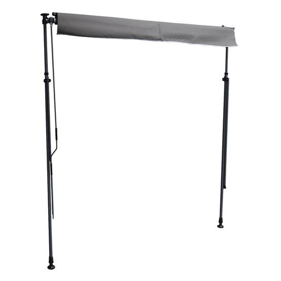 Store banne pour balcon CHENE 3 × 1,2m - Toile anthracite et structure grise - HAPPY GARDEN - Imagen 5