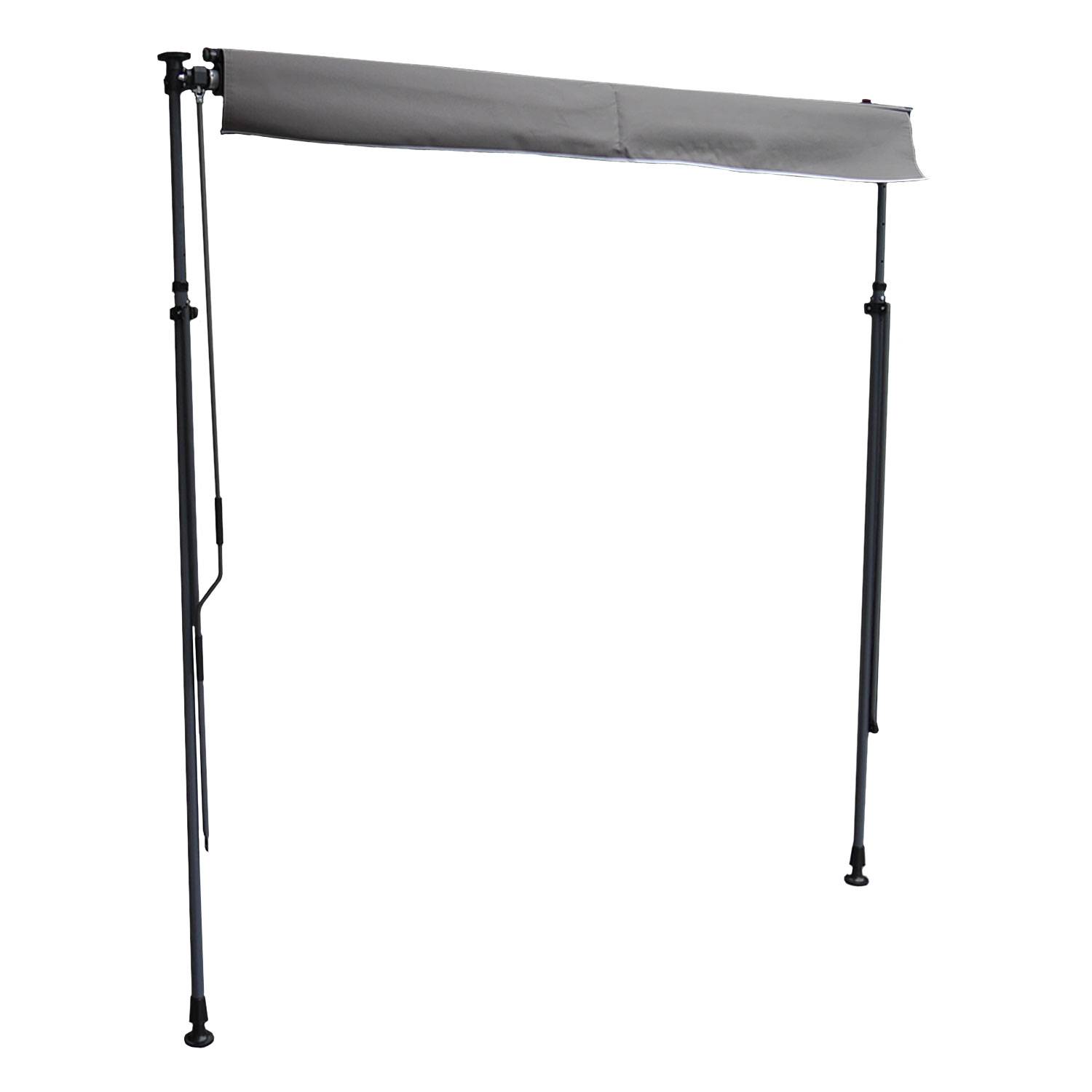 Store banne pour balcon CHENE 3 × 1,2m - Toile anthracite et structure grise - HAPPY GARDEN - Imagen 5