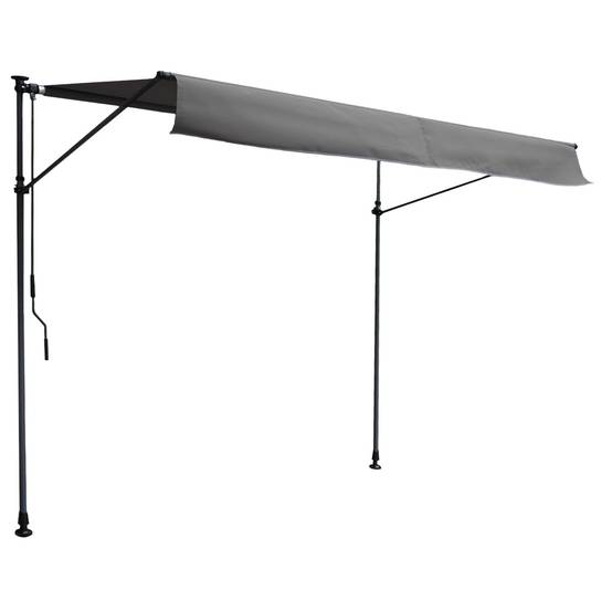 Store banne pour balcon CHENE 3 × 1,2m - Toile anthracite et structure grise - HAPPY GARDEN - Imagen 1