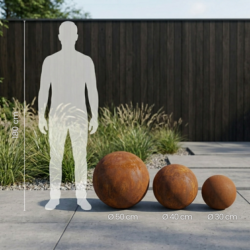 Jardinex - Boule rouillée jardin corten - Rouille 40 cm - Jardinex - Imagen 3