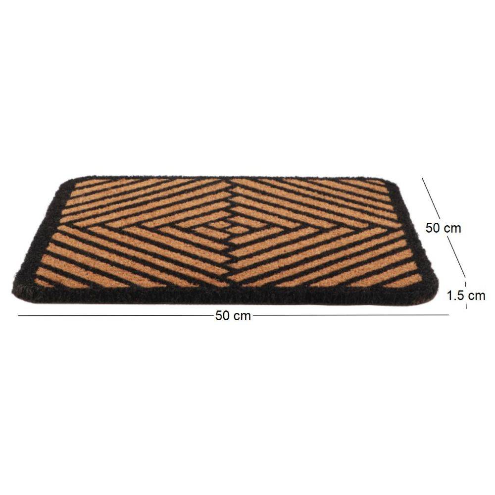 Esschert Design - Paillasson carré en fibres de coco et caoutchouc 50 x 50 cm Abstrait Best For Boots - Imagen 3