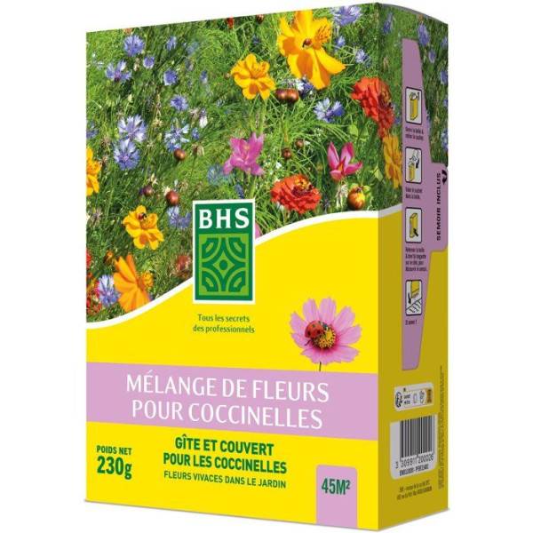 BHS - Mélange de fleurs pour coccinelles - BHS - 230 g - 15 variétés annuelles et 7 vivaces