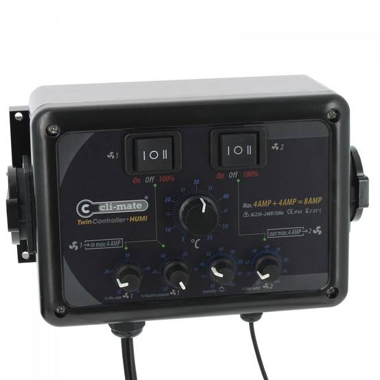 CLI-MATE Twin Controller 4+4 Amp - Humidité / T°/Pression négative - Image 1