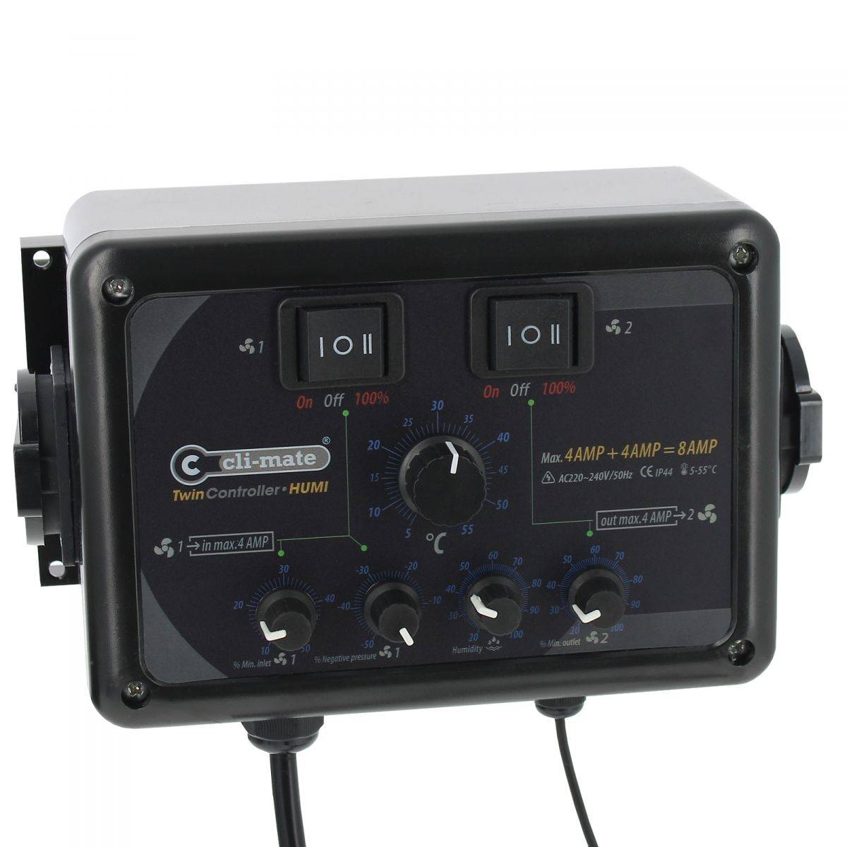 CLI-MATE Twin Controller 4+4 Amp - Humidité / T°/Pression négative - Image 1