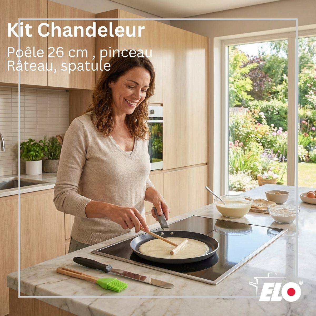 Set chandeleur crêpière 26 cm et 3 ustensiles Elo Ducato - Image 2