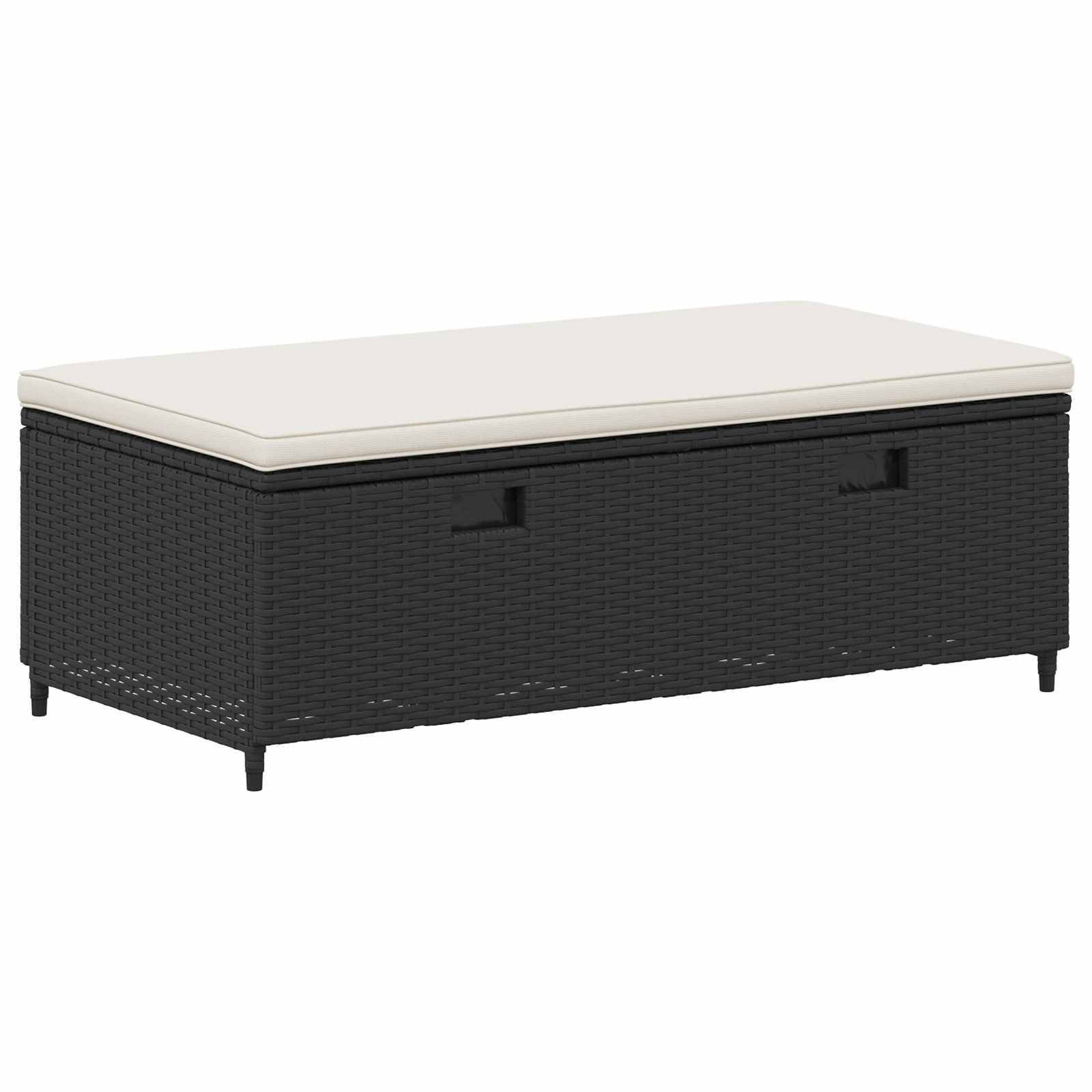Ensemble de canapés de jardin résine tressée et acier noir et blanc crème 110 x 57 x 73 cm - PANGIVO - Image 6