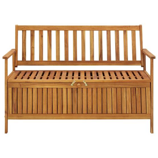 Banc de Rangement Extérieur Acacia Massif Spacieux pour Outils Brun 120 cm – ComfortXL Outdoor Living - Image 2