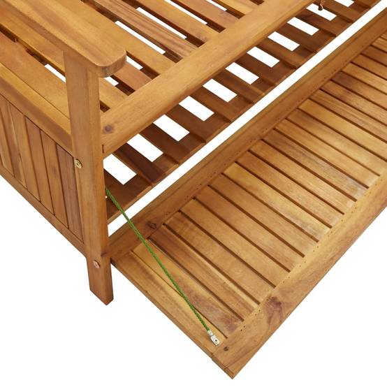 Banc de Rangement Extérieur Acacia Massif Spacieux pour Outils Brun 120 cm – ComfortXL Outdoor Living - Image 7