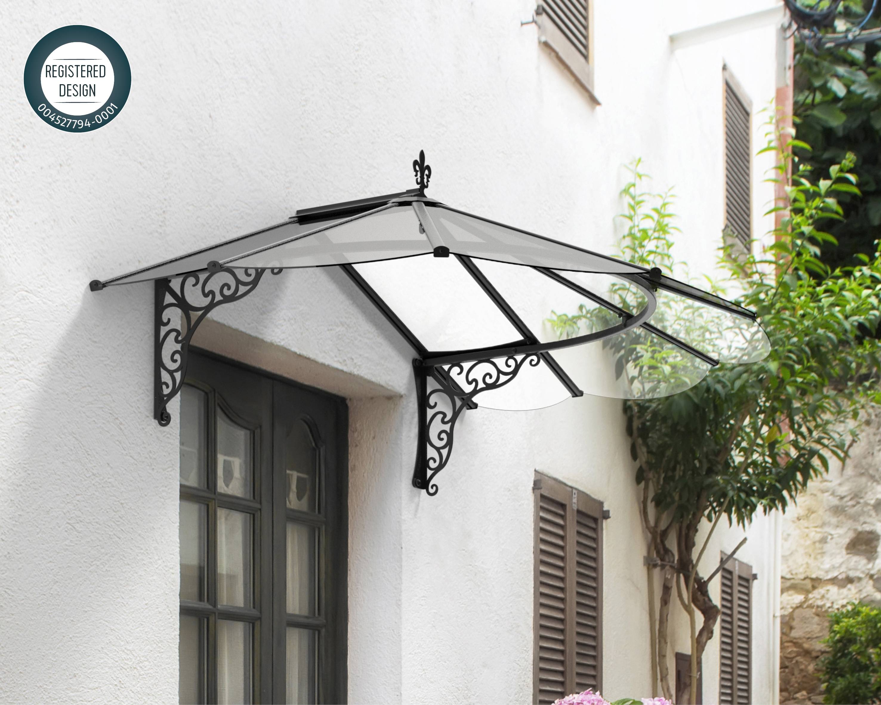 Canopia by Palram - Canopia Marquise de porte Iris 174.9 x 125 cm Noir 174.9 X 125 - Imagen 2