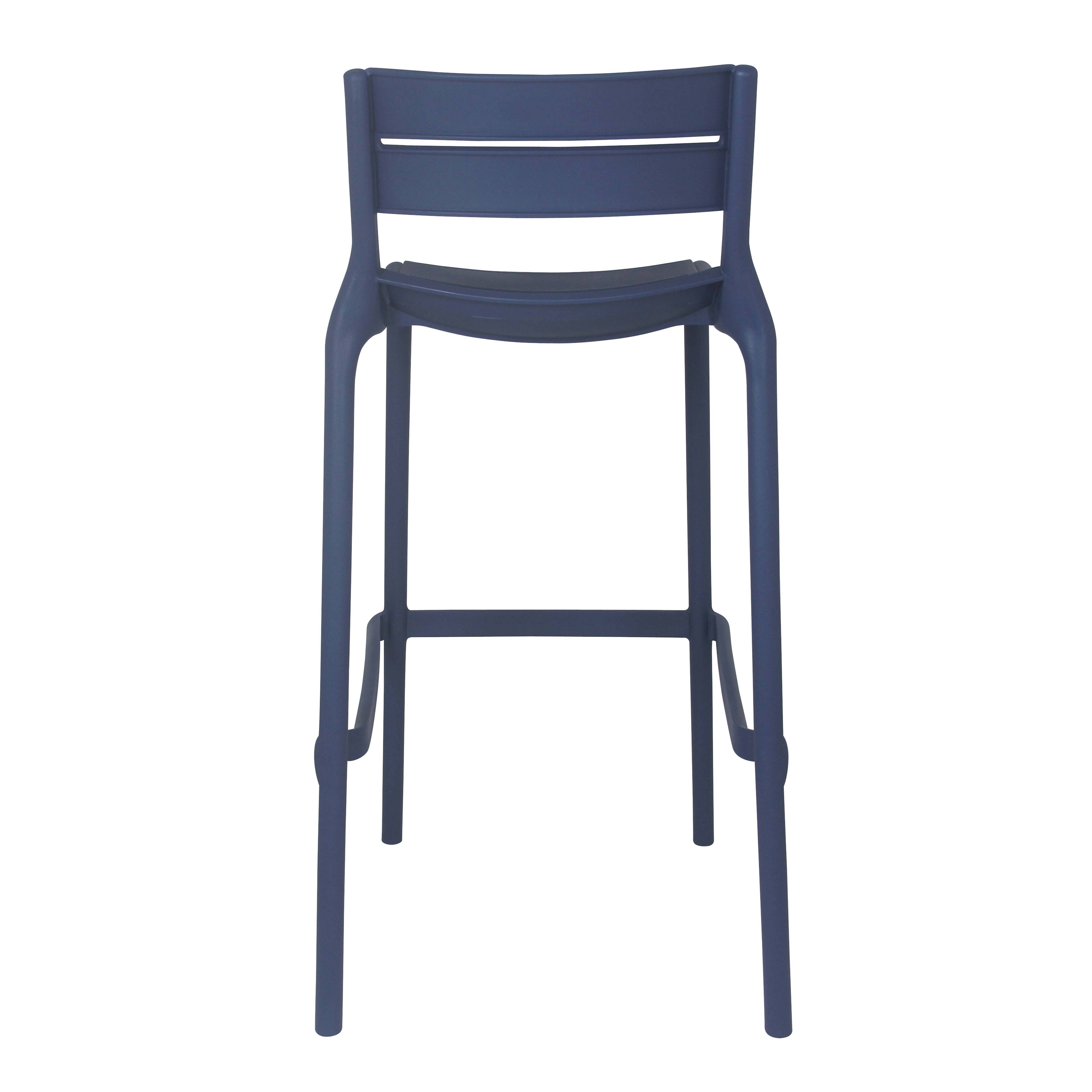 Oviala - Chaise haute bleu pacific de terrasse en plastique - Oviala - Imagen 3