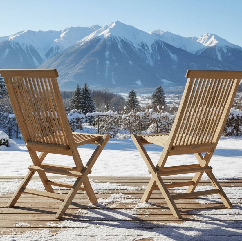 Chaises de jardin pliantes en teck massif Java (lot de 2) - TECK'Attitude - Image 10
