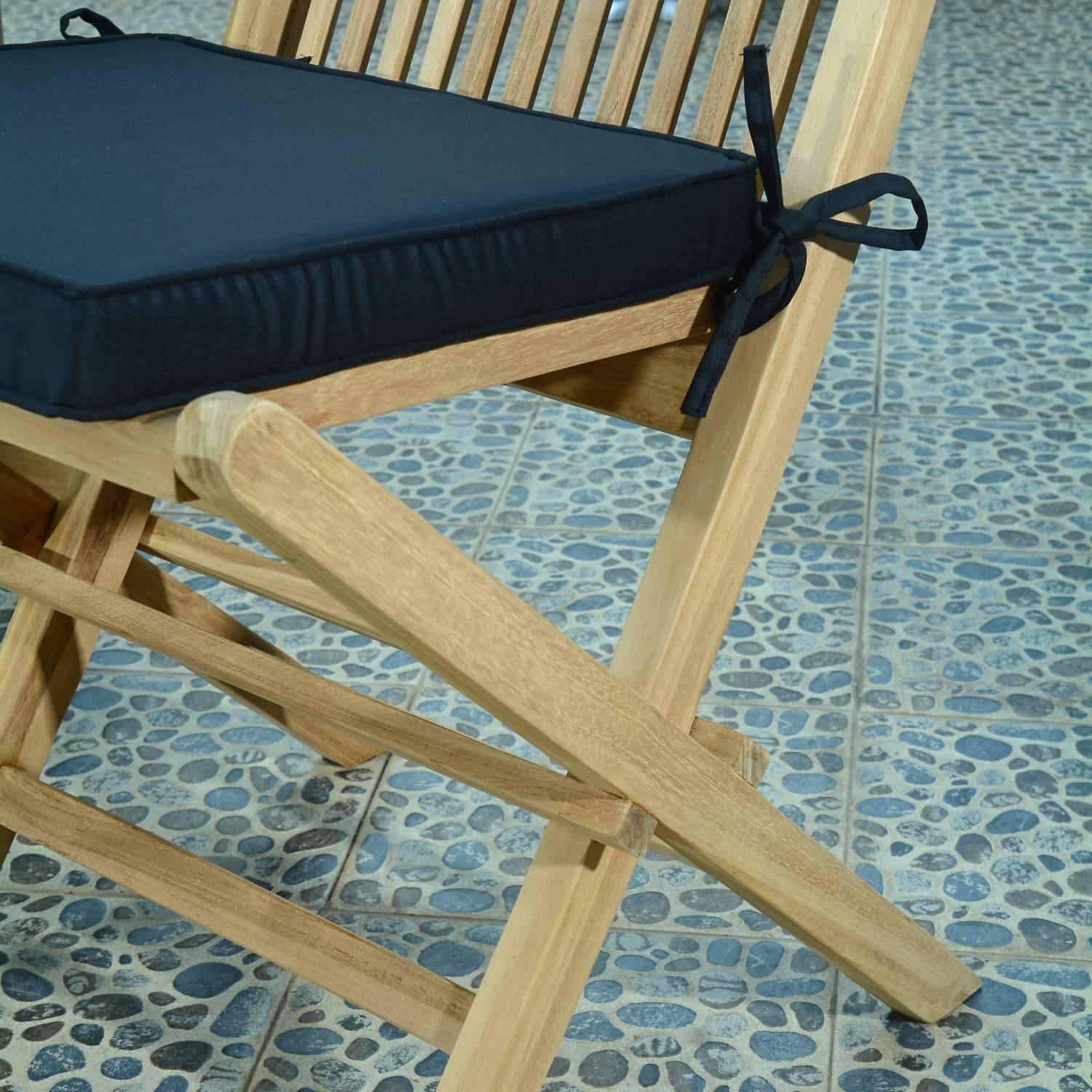 Chaises de jardin pliantes en teck massif Java (lot de 2) - TECK'Attitude - Image 3